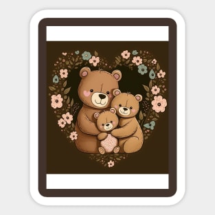 Happy Bears Hugging Sticker